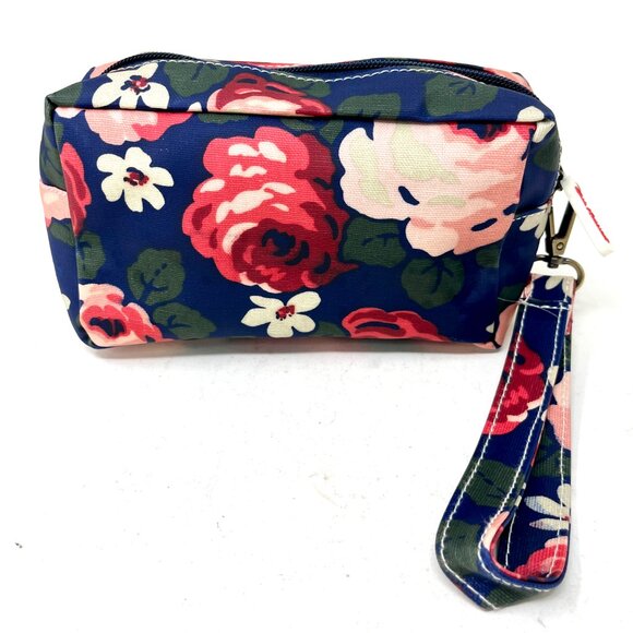 Rare ~ Cath Kidston London Wristlet Pouch Blue Floral - Picture 2 of 10